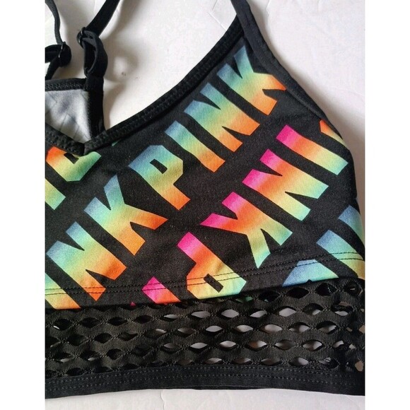 Victorias Secret PINK Sports Bra Size Small Ultimate Logo V Neck Racerback - Picture 5 of 5